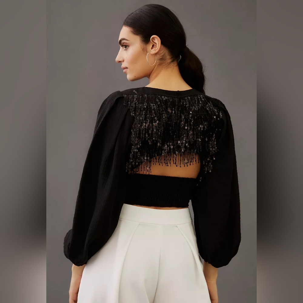 Anthropologie, sequin backed top